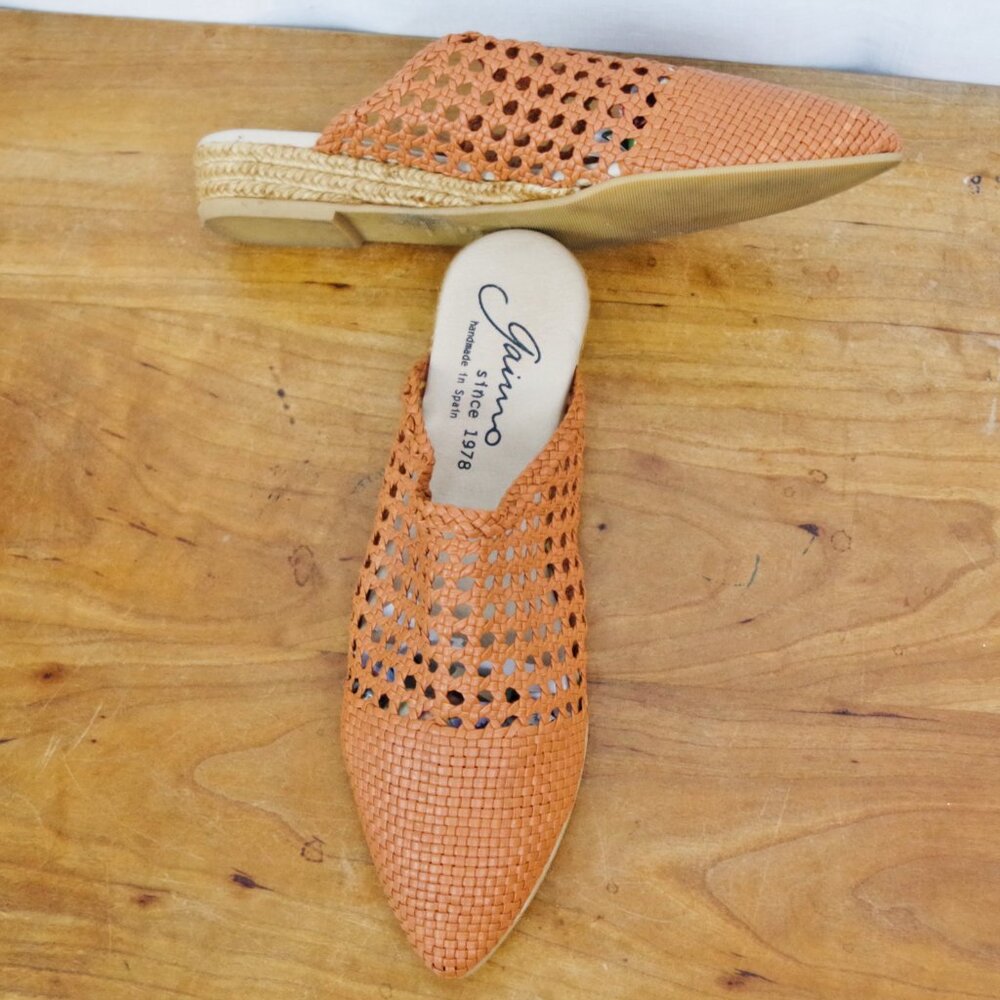 Gaimo Spanish Made Low Wedge Woven Mules Size EU 40